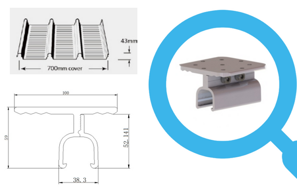 Titan Solar Standing seam roof hook - Cliplock 700 high stre