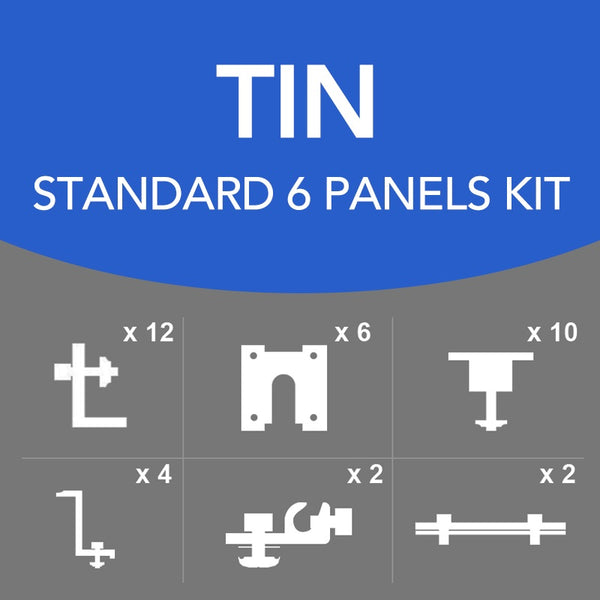 Titan Solar 6 Panels Tin Kit Black 30/35mm - No Rails