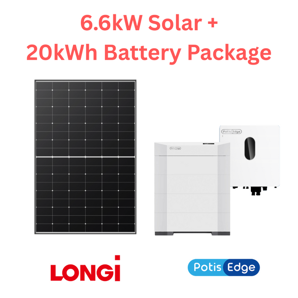 Longi Solar + PotisEdge Battery Package (6.6kW Solar + 20kWh Battery + 6kW Inverter) - Final payment: 95%