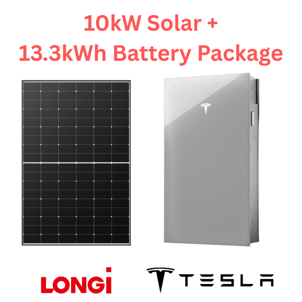 Longi Solar + Tesla Battery Package (10kW Solar + 13.5kWh Battery + 11kW Inverter) - Final payment: 95%